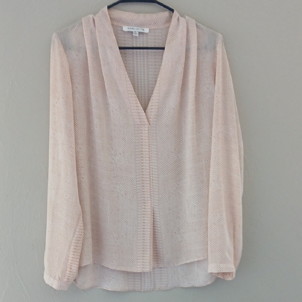 Rose &‎ Olive Pink Relaxed Blouse with Buttoned Sleeves